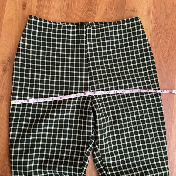 Vintage high waist green checkered plaid flared pants size 6-8 29 waist - Picture 4 of 9